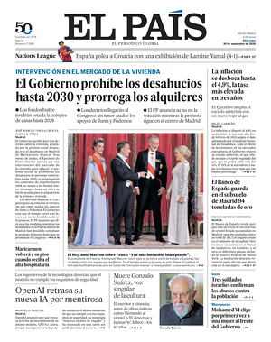 Prima pagina El País di oggi - Quotidiano estero