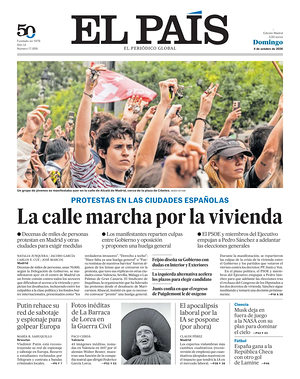 Prima pagina El País di oggi - Quotidiano estero