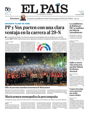 Prima pagina El País di oggi - Quotidiano estero