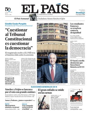 Prima pagina El País di oggi - Quotidiano estero
