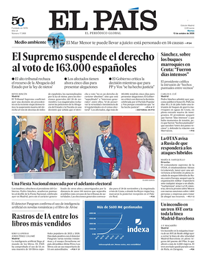 Prima pagina El País di oggi - Quotidiano estero