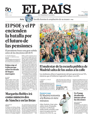 Prima pagina El País di oggi - Quotidiano estero