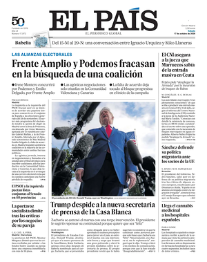 Prima pagina El País di oggi - Quotidiano estero