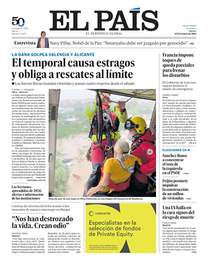 Prima pagina El País di oggi - Quotidiano estero