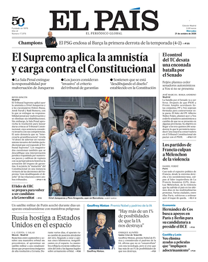 Prima pagina El País di oggi - Quotidiano estero