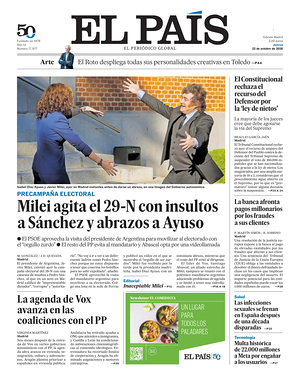 Prima pagina El País di oggi - Quotidiano estero