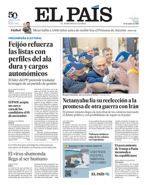 Prima pagina El País di oggi - Quotidiano estero