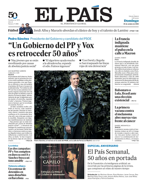 Prima pagina El País di oggi - Quotidiano estero