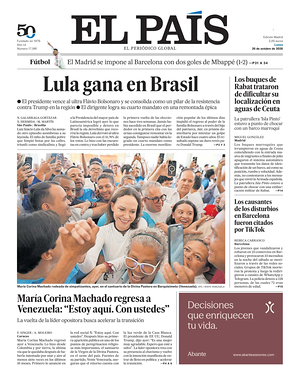 Prima pagina El País di oggi - Quotidiano estero