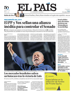 Prima pagina El País di oggi - Quotidiano estero