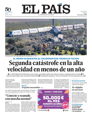 Prima pagina El País di oggi - Quotidiano estero