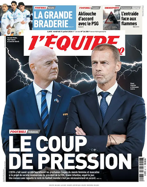 Une de L'Équipe du jour - Journal sports