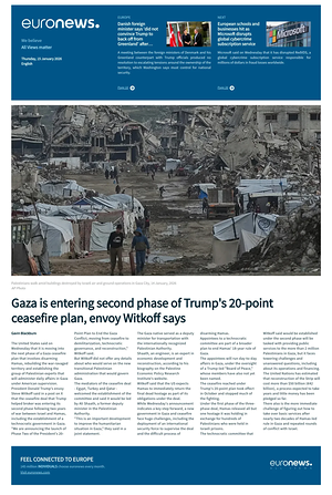 Prima pagina EuroNews (English) di oggi - Quotidiano estero