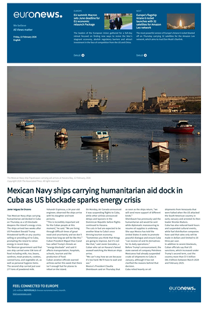 Prima pagina EuroNews (English) di oggi - Quotidiano estero