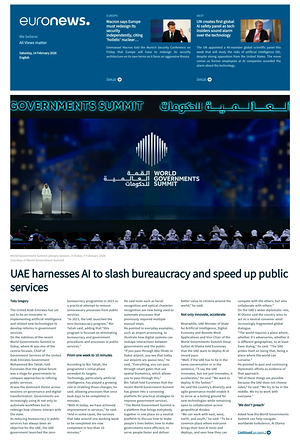 Prima pagina EuroNews (English) di oggi - Quotidiano estero