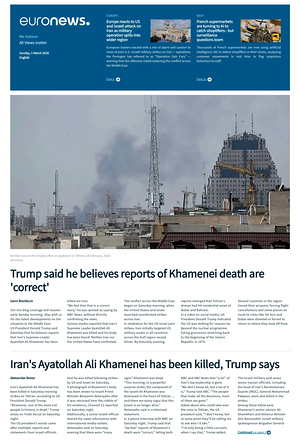 Prima pagina EuroNews (English) di oggi - Quotidiano estero