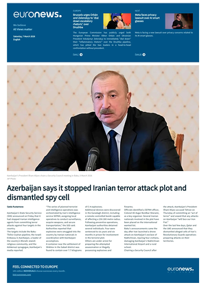 Prima pagina EuroNews (English) di oggi - Quotidiano estero