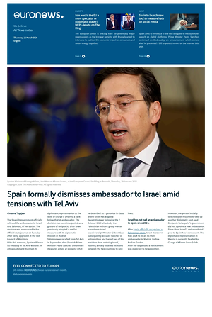 Prima pagina EuroNews (English) di oggi - Quotidiano estero