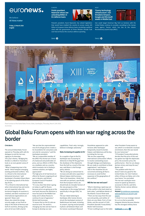 Prima pagina EuroNews (English) di oggi - Quotidiano estero