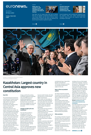 Prima pagina EuroNews (English) di oggi - Quotidiano estero