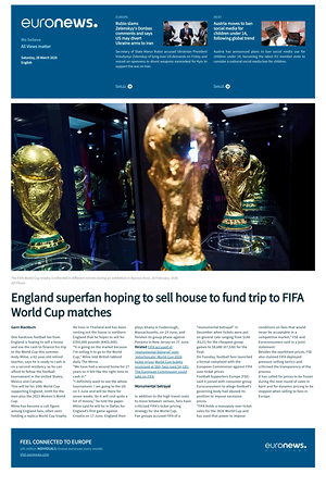 Prima pagina EuroNews (English) di oggi - Quotidiano estero