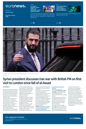 Prima pagina EuroNews (English) di oggi - Quotidiano estero