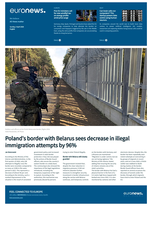 Prima pagina EuroNews (English) di oggi - Quotidiano estero