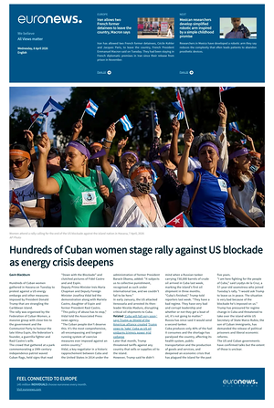 Prima pagina EuroNews (English) di oggi - Quotidiano estero