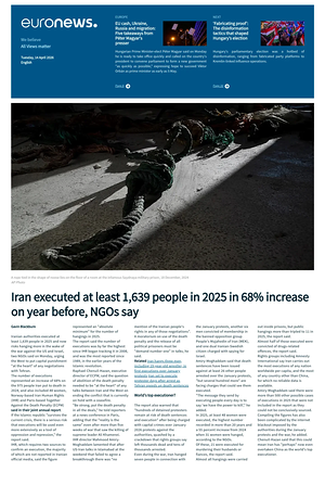 Prima pagina EuroNews (English) di oggi - Quotidiano estero