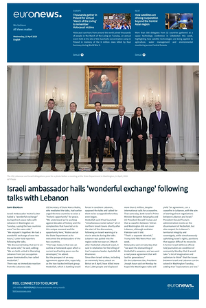 Prima pagina EuroNews (English) di oggi - Quotidiano estero