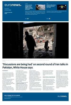 Prima pagina EuroNews (English) di oggi - Quotidiano estero