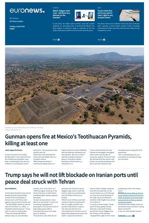 Prima pagina EuroNews (English) di oggi - Quotidiano estero