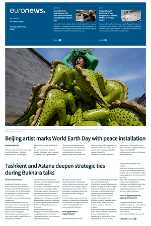 Prima pagina EuroNews (English) di oggi - Quotidiano estero