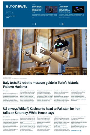 Prima pagina EuroNews (English) di oggi - Quotidiano estero