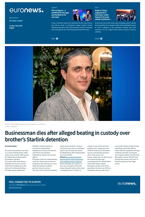 Prima pagina EuroNews (English) di oggi - Quotidiano estero