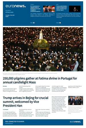 Prima pagina EuroNews (English) di oggi - Quotidiano estero