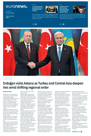 Prima pagina EuroNews (English) di oggi - Quotidiano estero