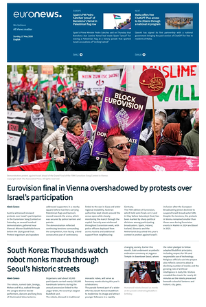 Prima pagina EuroNews (English) di oggi - Quotidiano estero