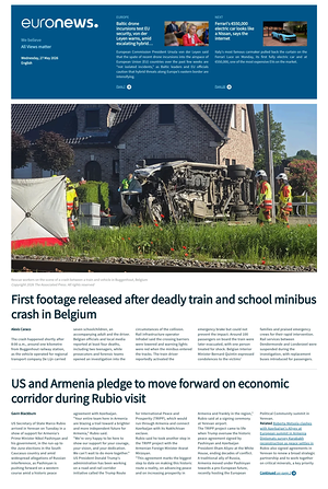 Prima pagina EuroNews (English) di oggi - Quotidiano estero