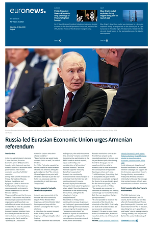 Prima pagina EuroNews (English) di oggi - Quotidiano estero