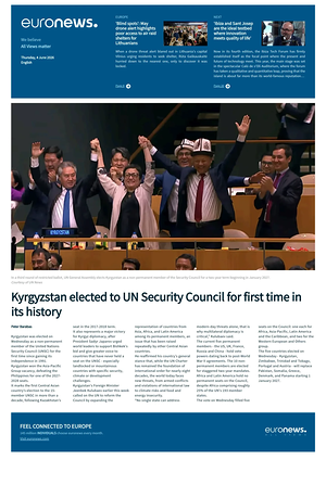 Prima pagina EuroNews (English) di oggi - Quotidiano estero