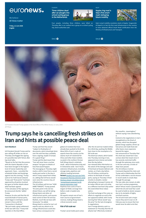 Prima pagina EuroNews (English) di oggi - Quotidiano estero