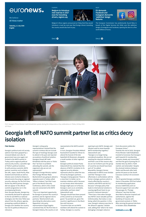 Prima pagina EuroNews (English) di oggi - Quotidiano estero