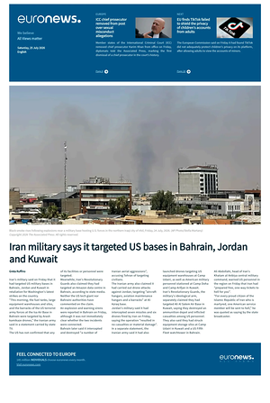Prima pagina EuroNews (English) di oggi - Quotidiano estero