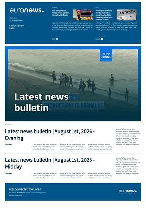 Prima pagina EuroNews (English) di oggi - Quotidiano estero