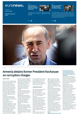 Prima pagina EuroNews (English) di oggi - Quotidiano estero