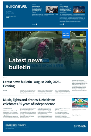 Prima pagina EuroNews (English) di oggi - Quotidiano estero