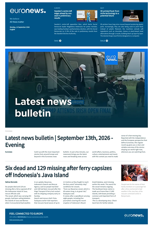 Prima pagina EuroNews (English) di oggi - Quotidiano estero