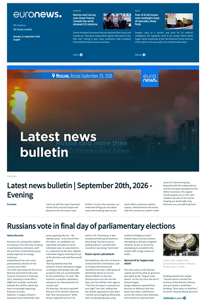 Prima pagina EuroNews (English) di oggi - Quotidiano estero