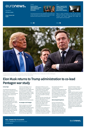 Prima pagina EuroNews (English) di oggi - Quotidiano estero
